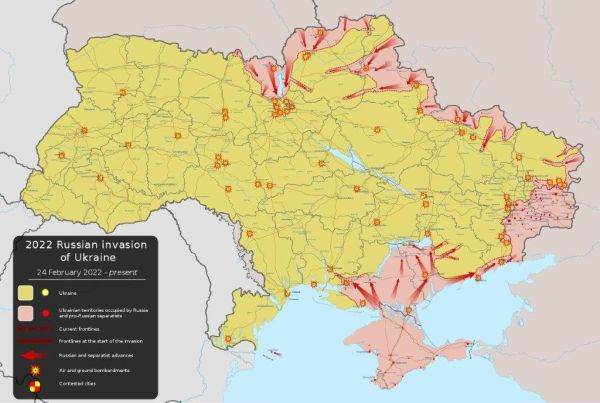Harta ofensivei ruseşti în Ucraina de la izbucnirea războiului până în prezent